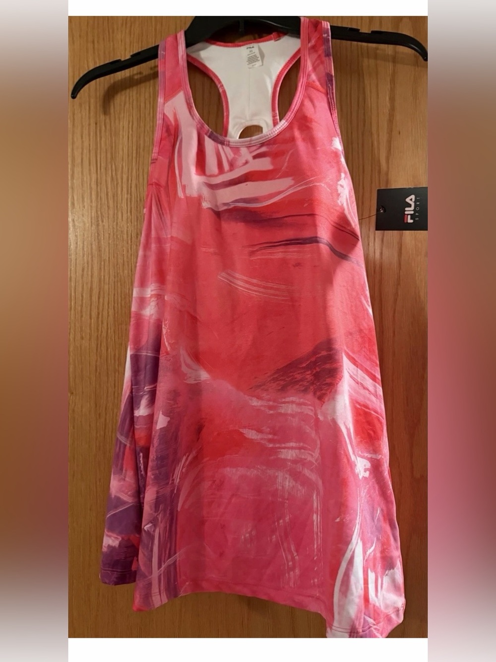 Womens XS Fila Sport Scoop Back Shelf Bra Tank Top NWT $40 Wicking stretch Pink